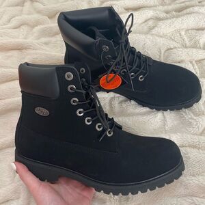 NIB Lugz Convoy Fleece 6-Inch lace-up Boot black NEVER WORN